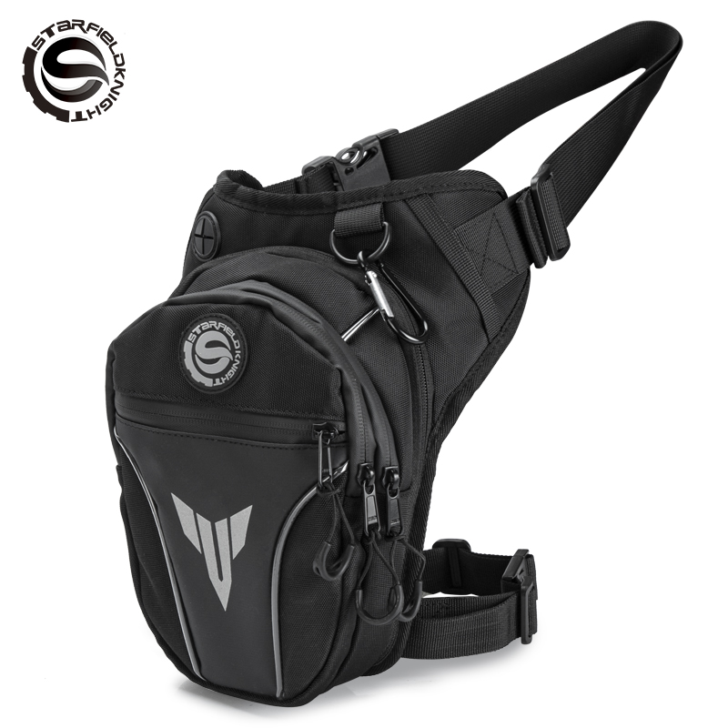 Motorcycle Gear Companies - SFK ブラックオートバイドロップレッグバッグ多機能チェストパックウエストバッグ男性女性ライディングギア防水夜間反射ロゴ