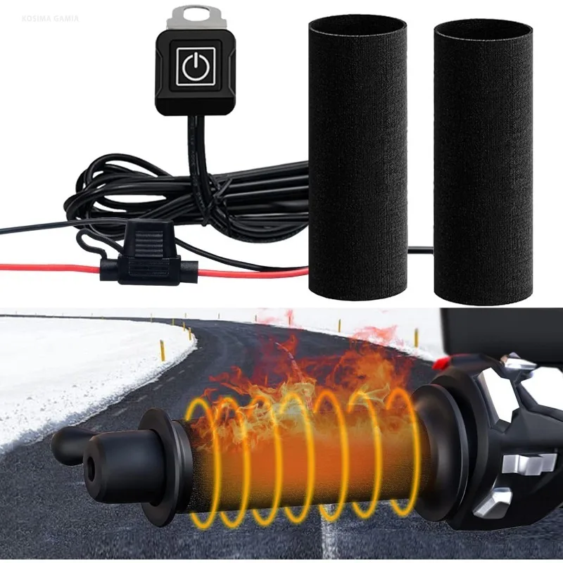 バイク用ヒーターグリップ 12V 3段階温度調整可能、急速加 - Handlebar Grip Heated のレビューと価格